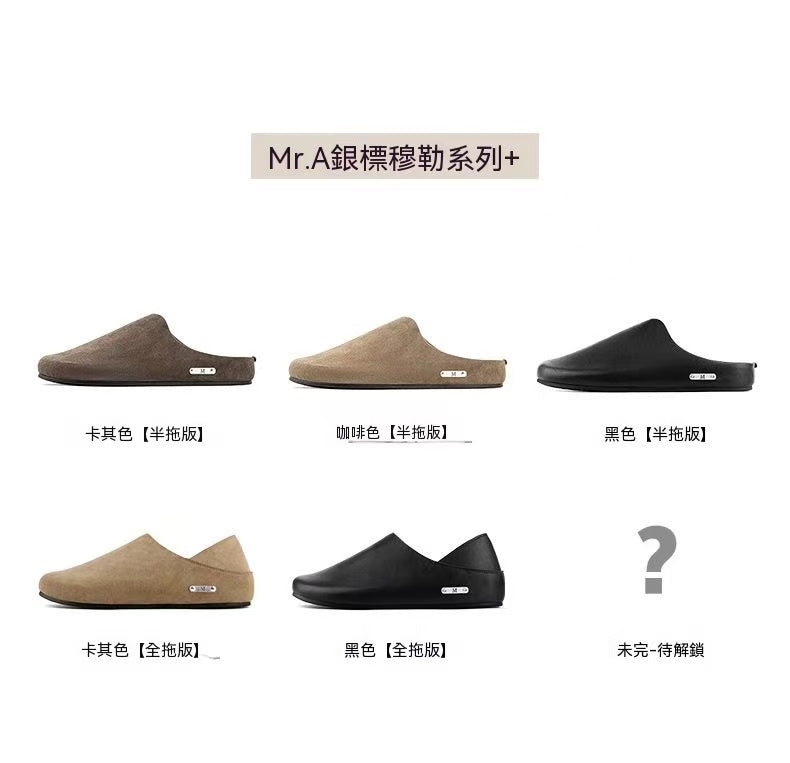 Mr.A銀標勃肯穆勒拖鞋