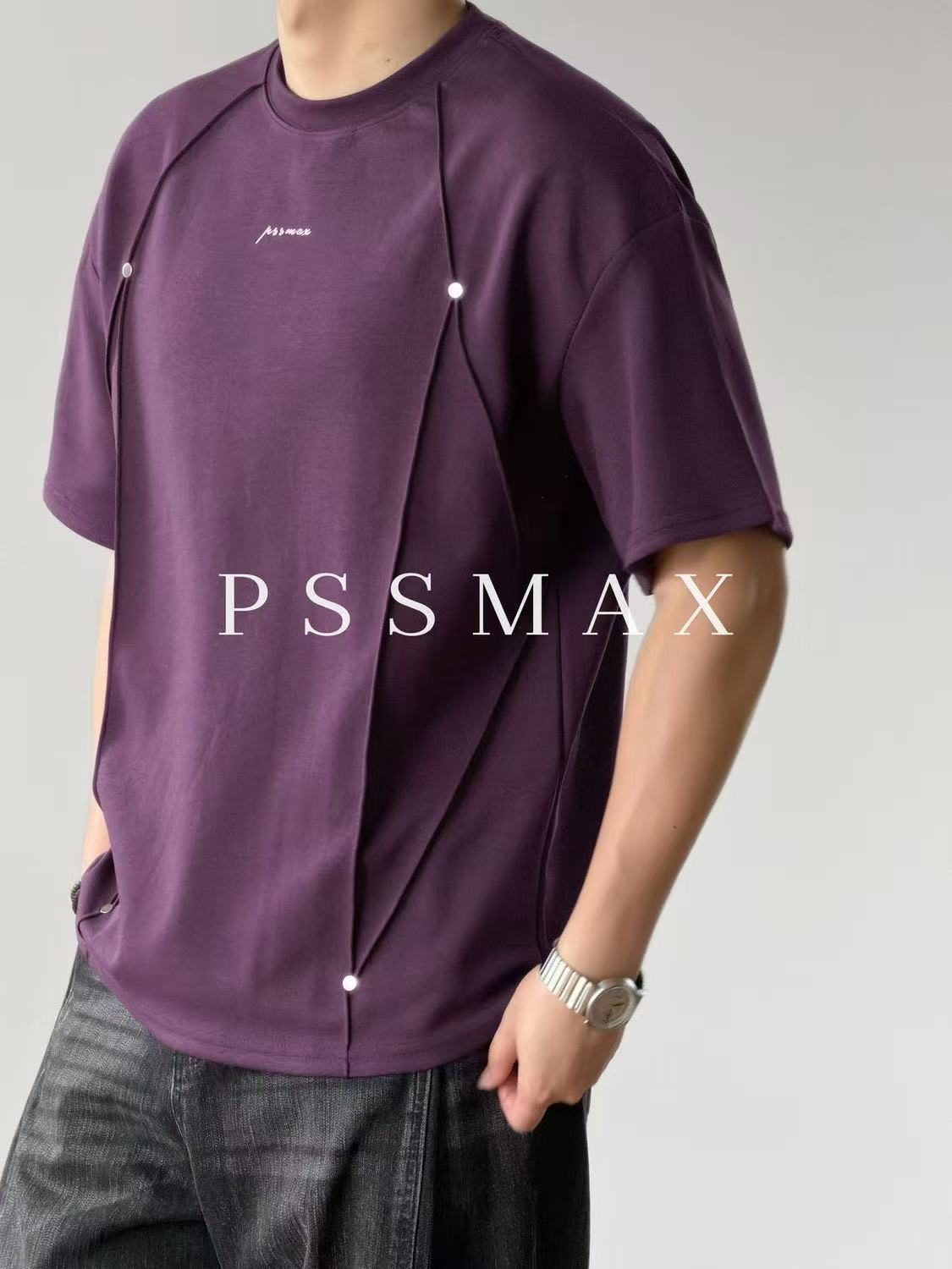 PSSMAX Pleated Rivet Ice-Cool Short Sleeve