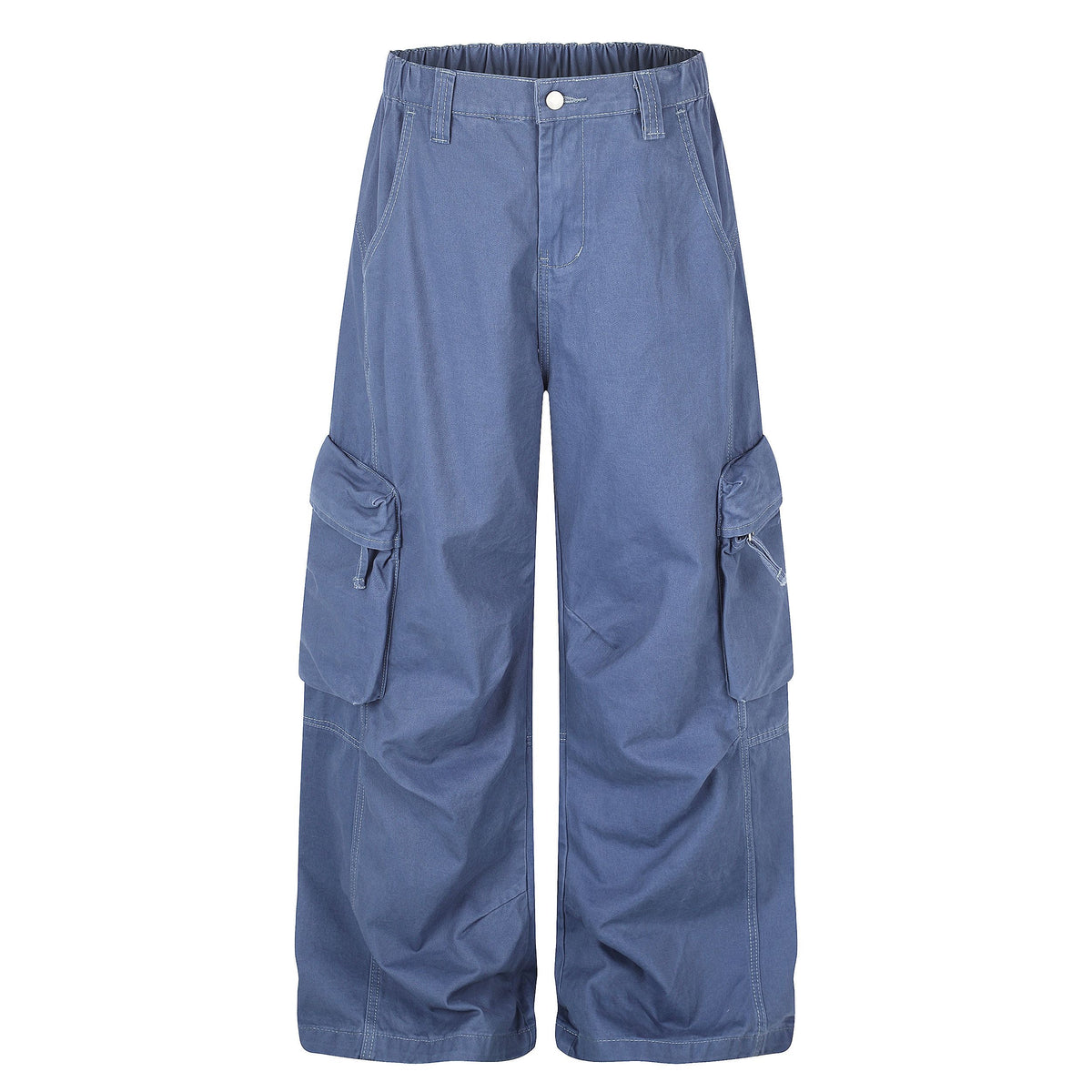 American retro distressed deconstructed loose multi-pocket cargo pants