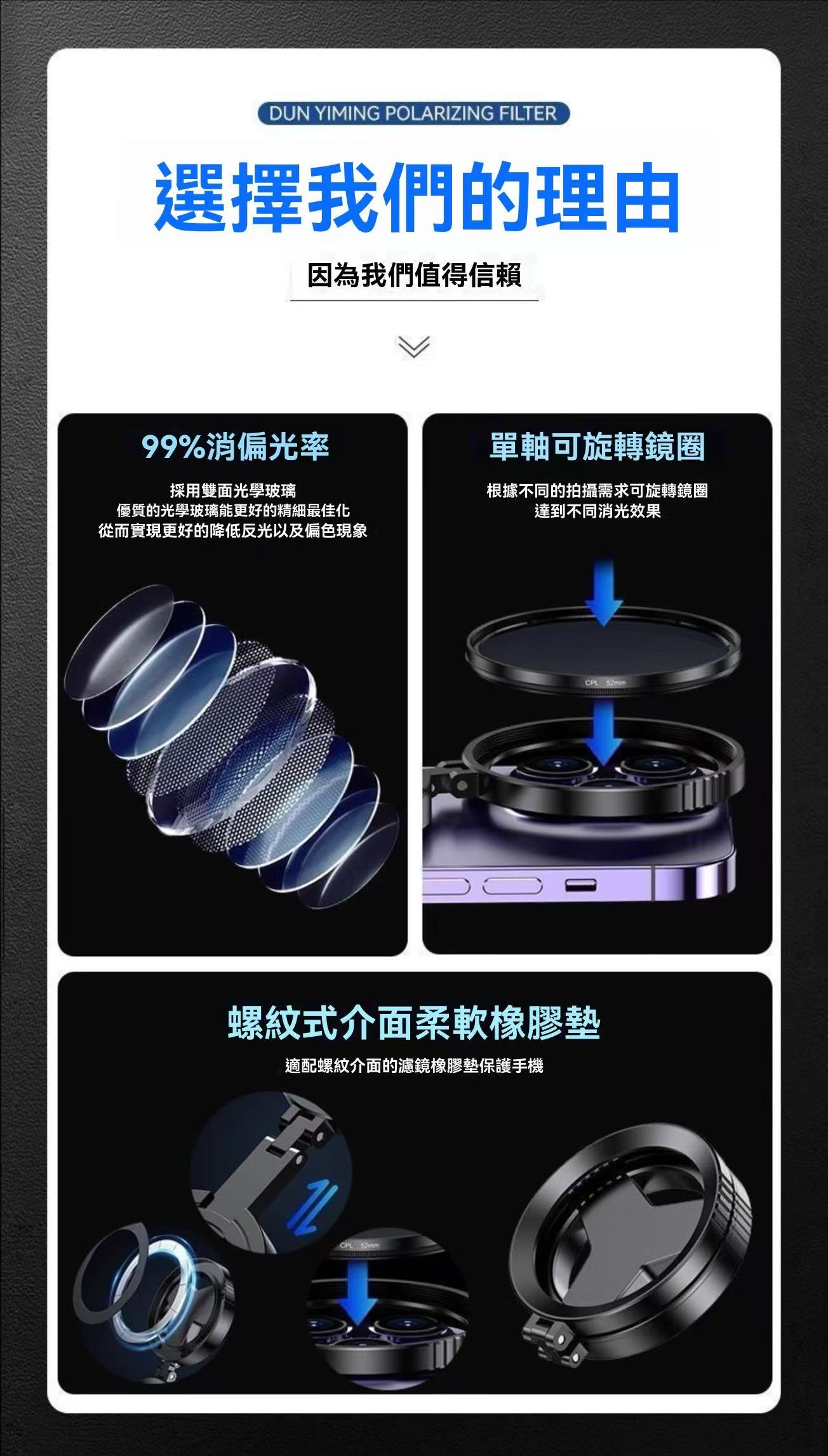 CPL磁吸偏振鏡（手機偏光鏡）