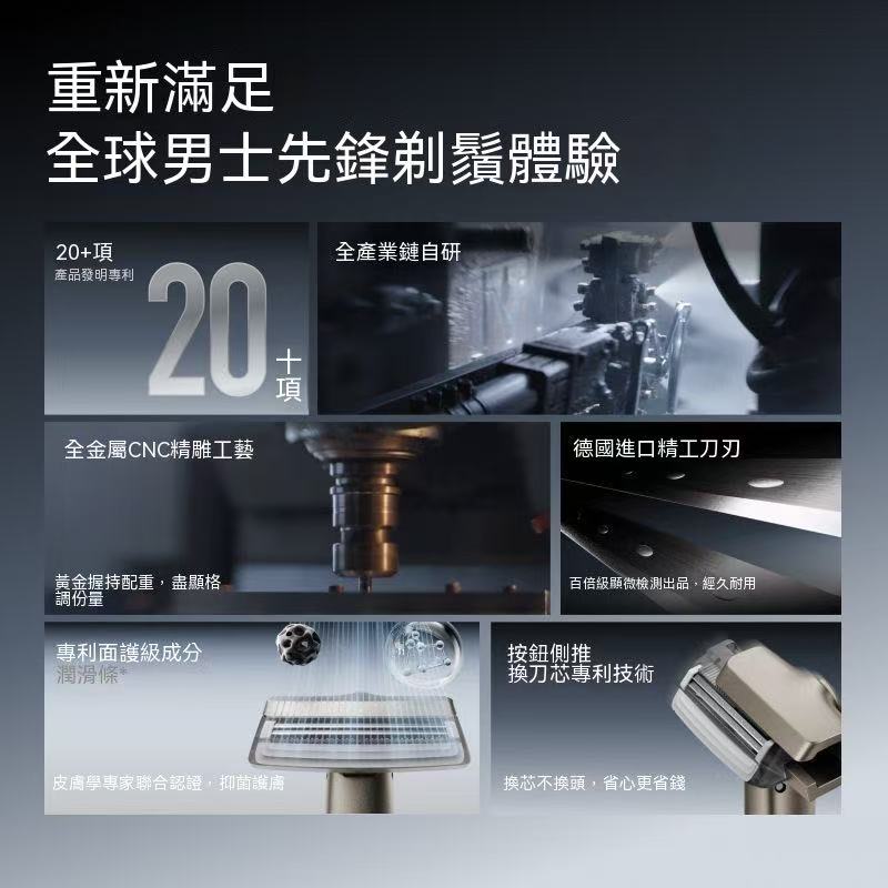 (For Men) All-metal manual razor