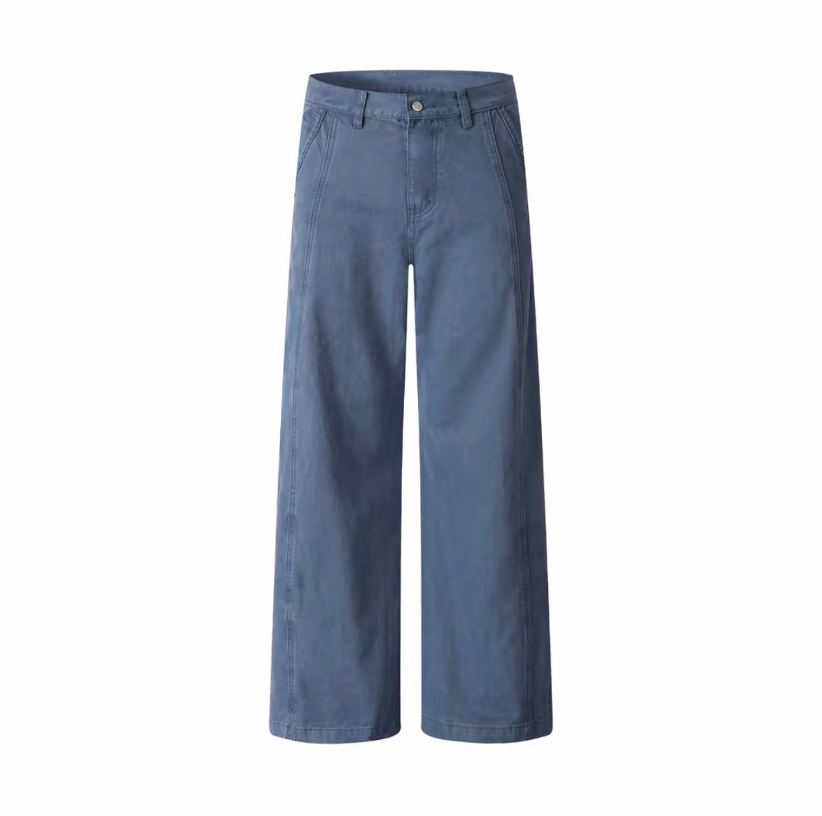 American retro vintage washed loose straight-leg jeans