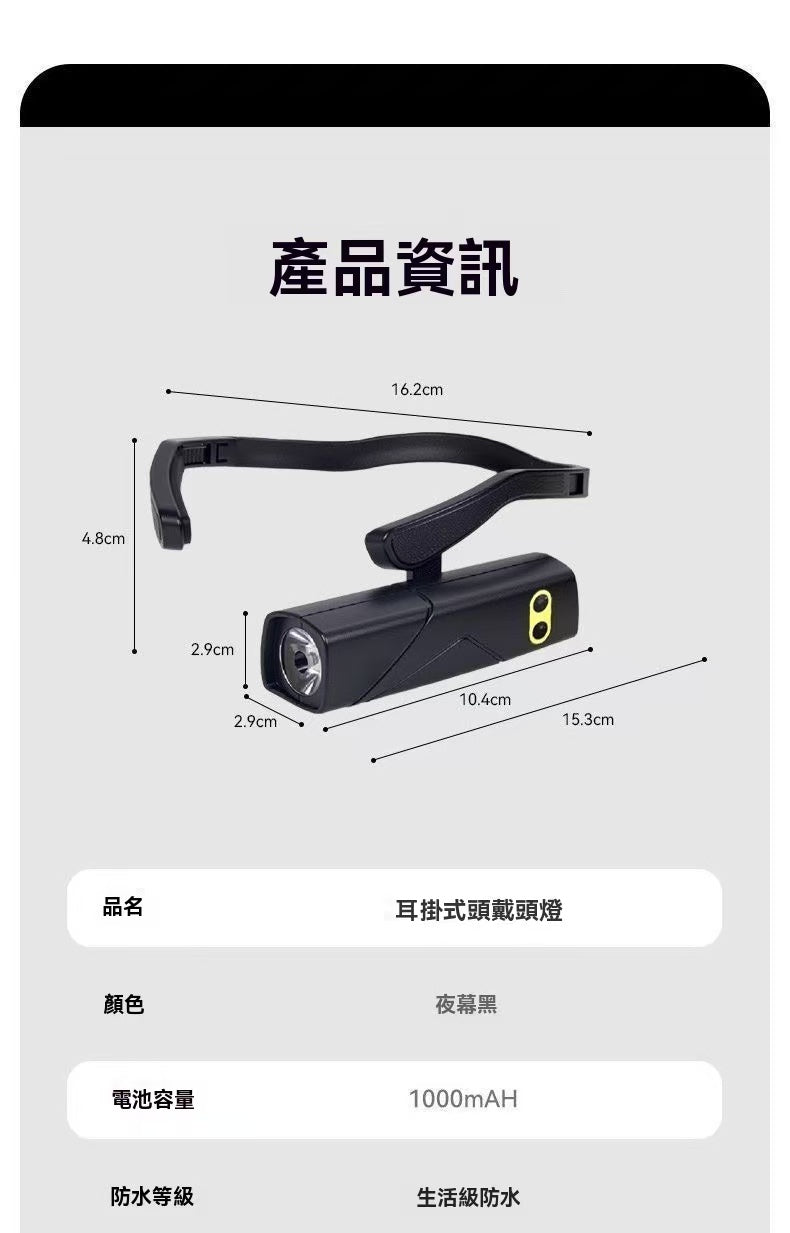 Ear-hook headlamp