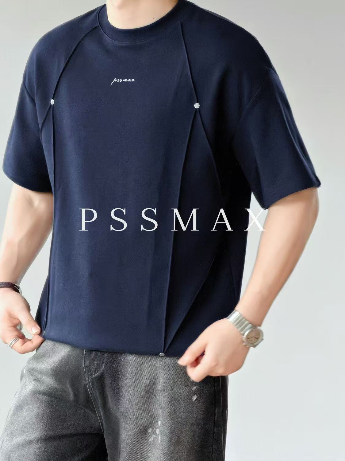 PSSMAX Pleated Rivet Ice-Cool Short Sleeve