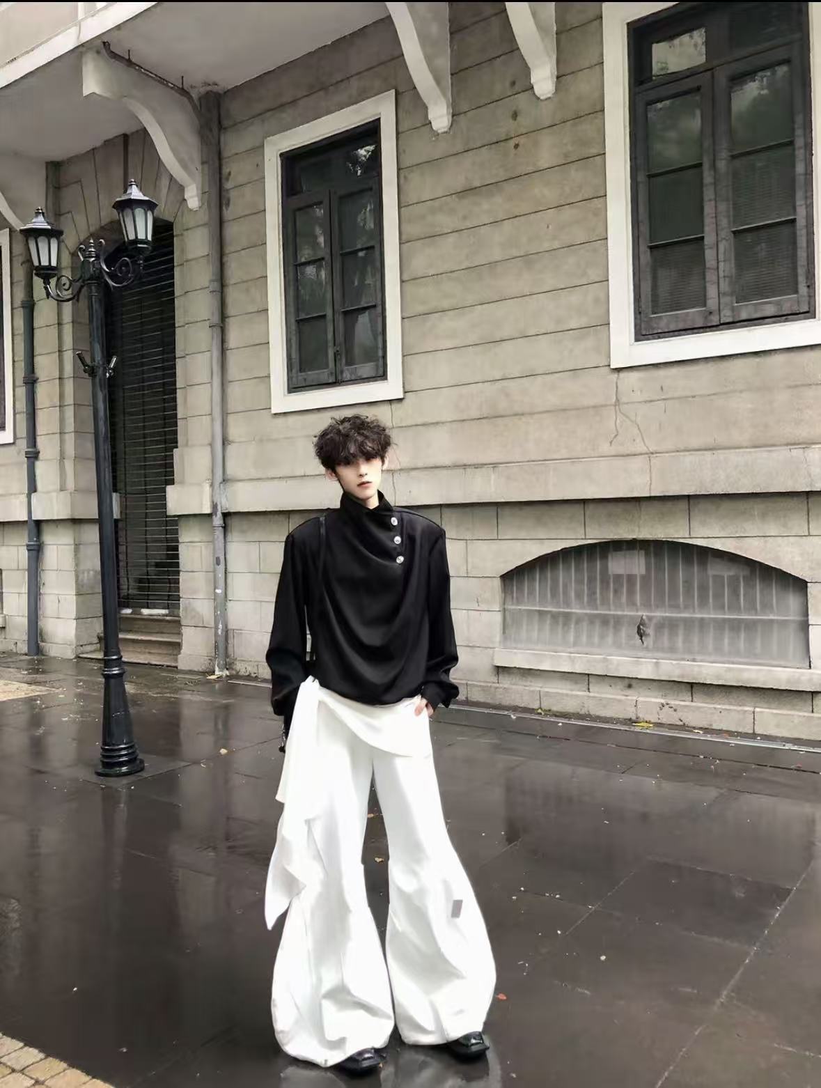 Original Niche Irregular Multi-Button Scarf-Collar Shirt (Yuta Okkotsu Cosplay)