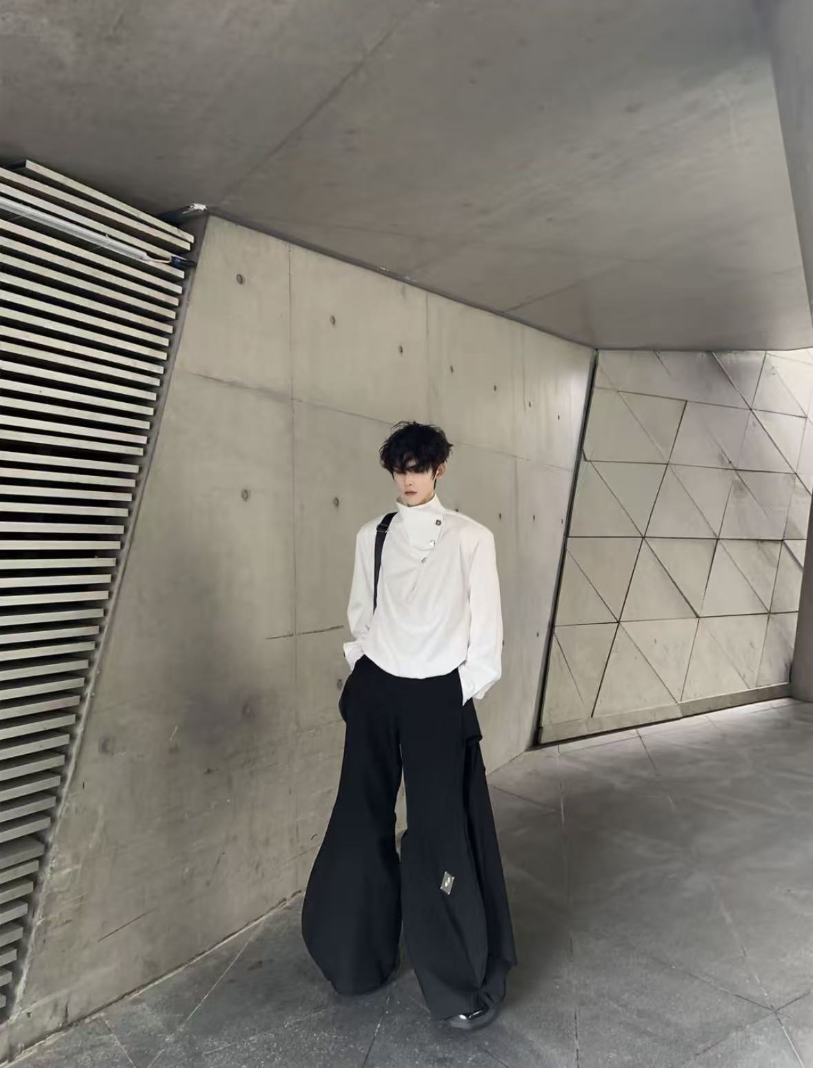 Original Niche Irregular Multi-Button Scarf-Collar Shirt (Yuta Okkotsu Cosplay)