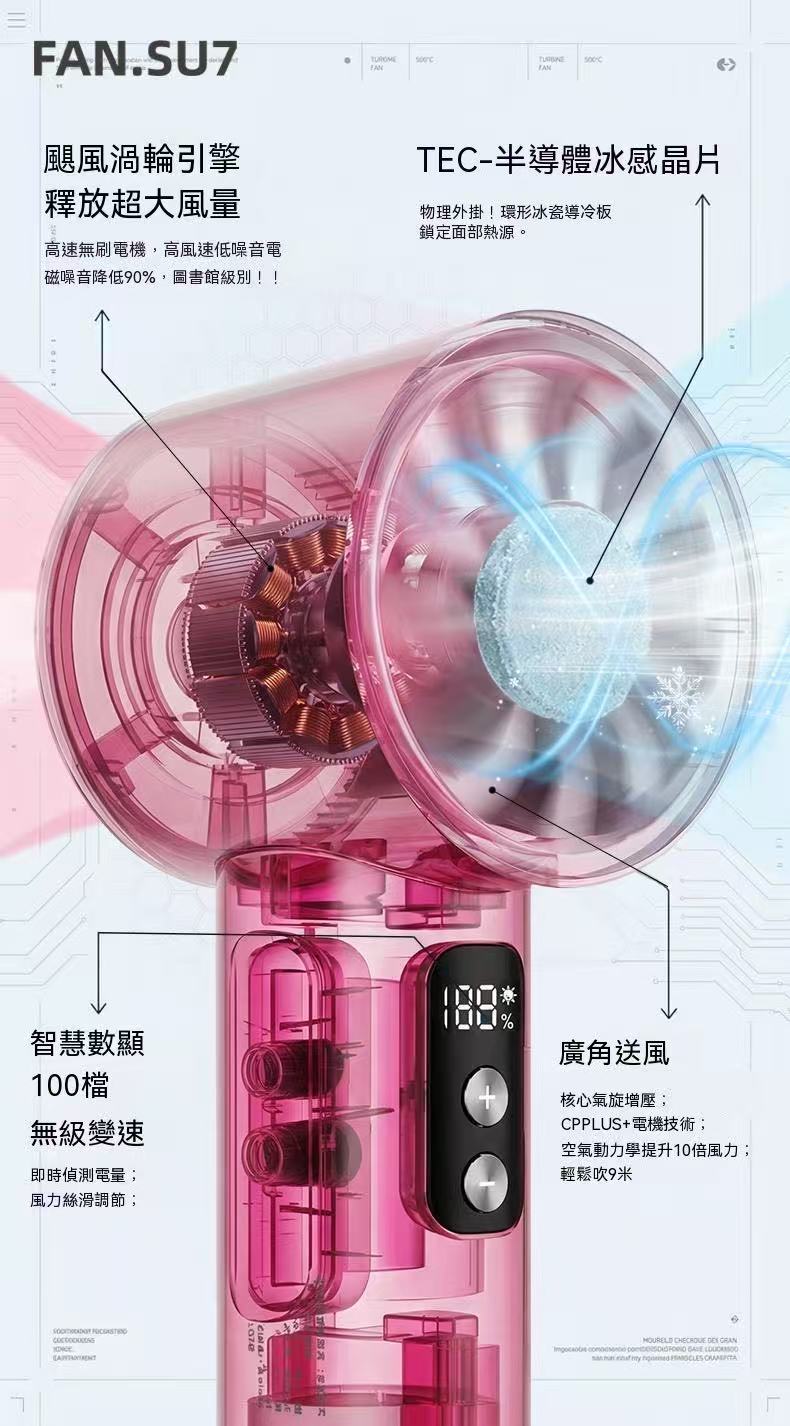 夏季爆款⛰️100档高速手持冰敷小风扇 SU7