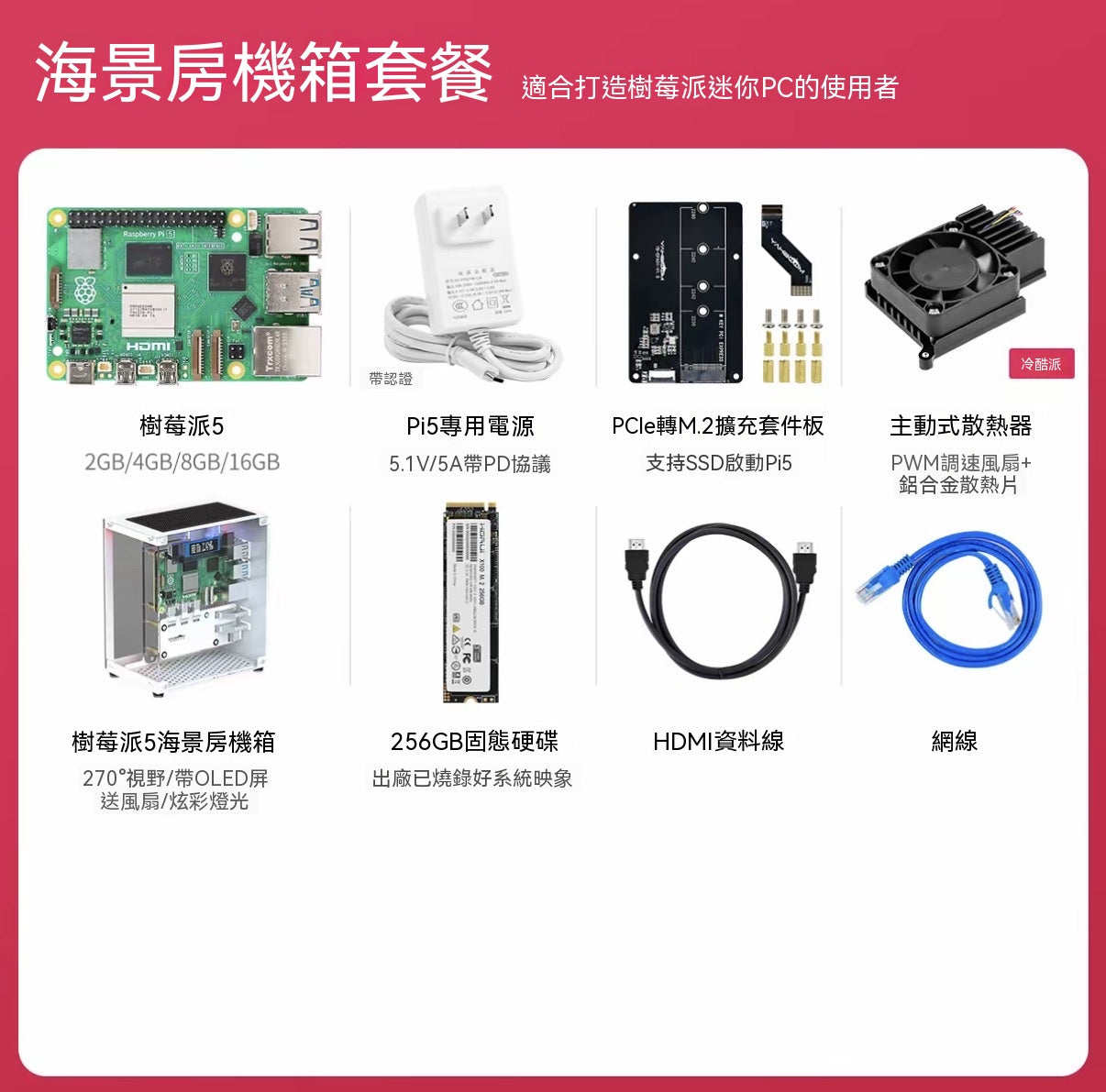 Raspberry Pi 5 開發板全系列套裝