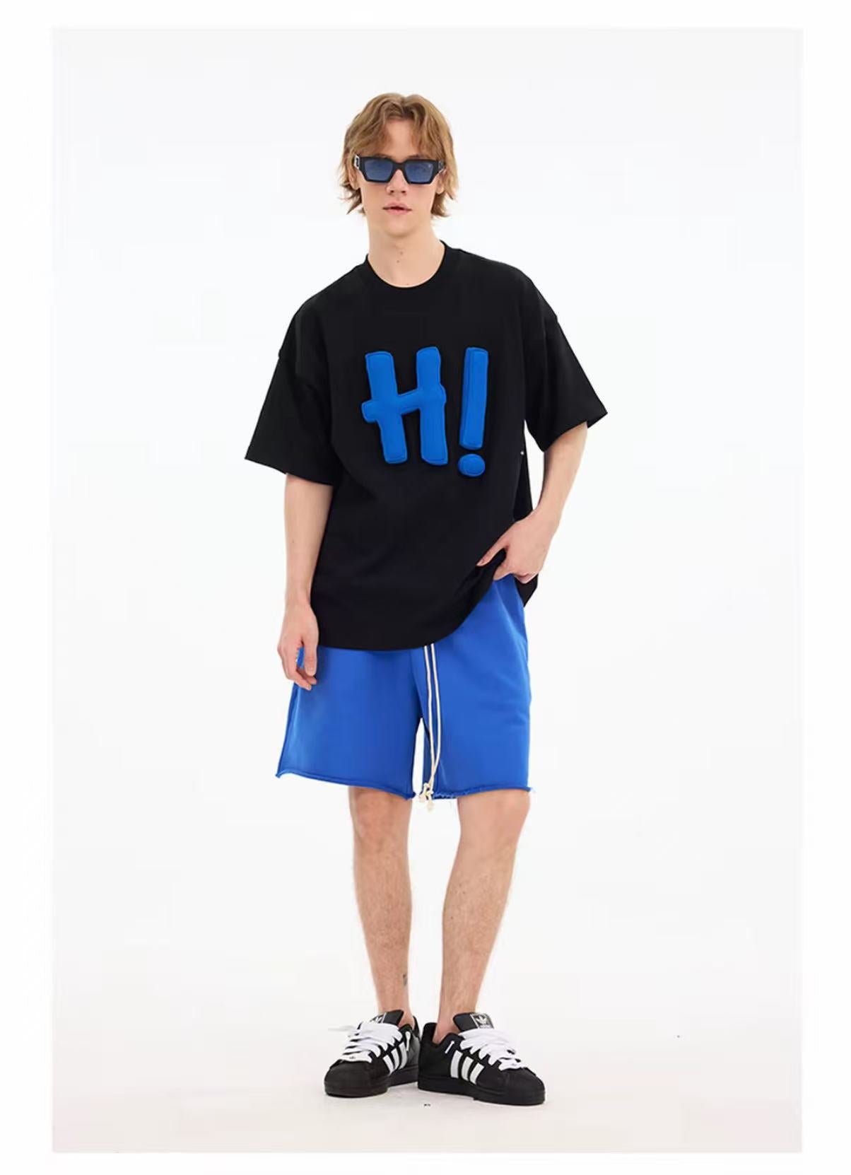 3D H! Cotton-padded short-sleeved T-shirt