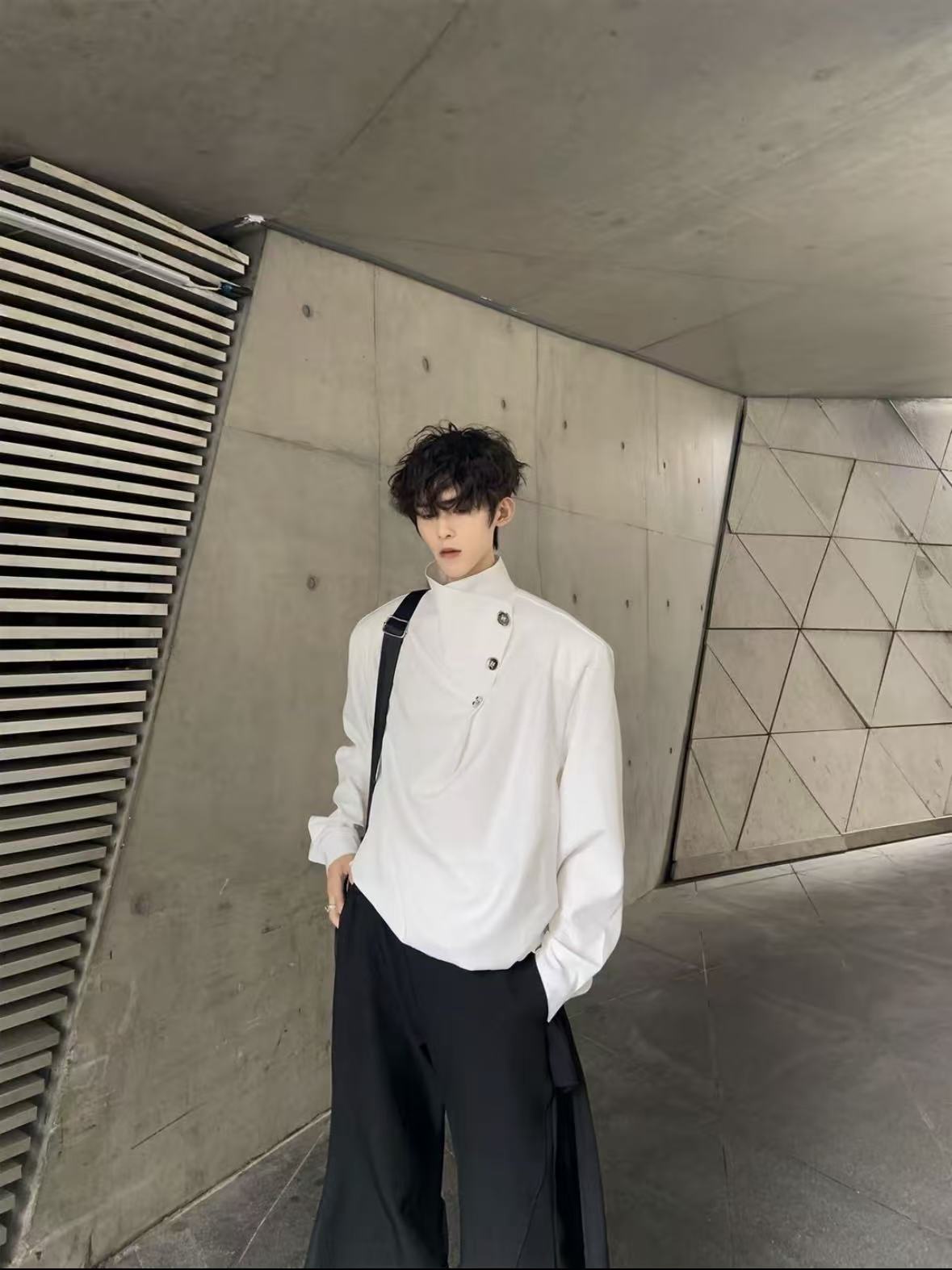 Original Niche Irregular Multi-Button Scarf-Collar Shirt (Yuta Okkotsu Cosplay)
