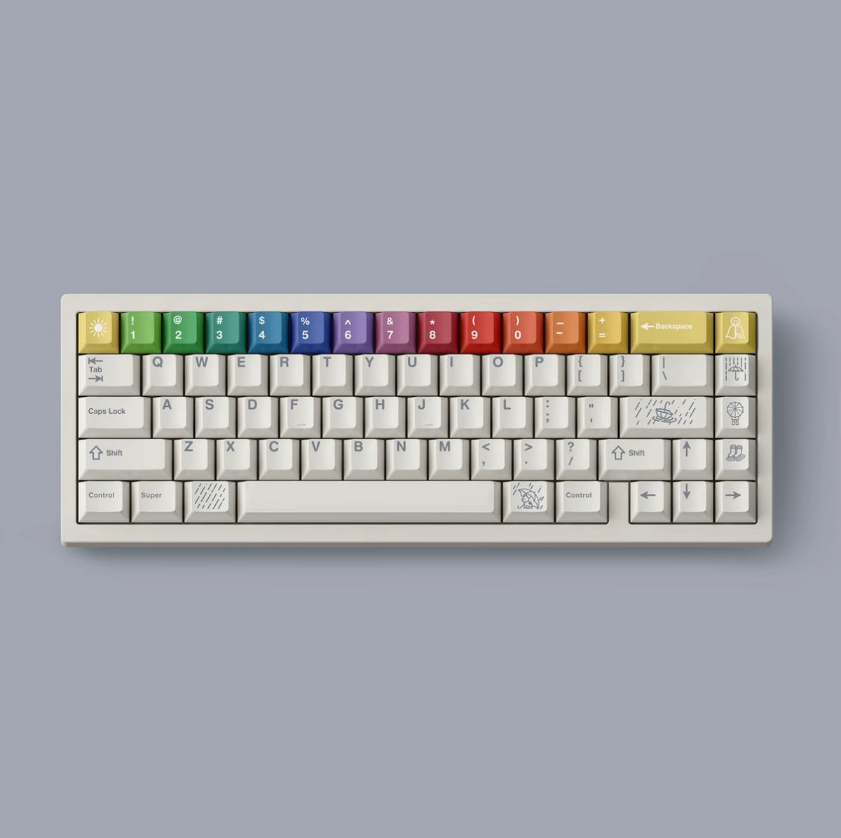 PBT Keycaps Rain After Theme Dye-Sublimated Keycaps