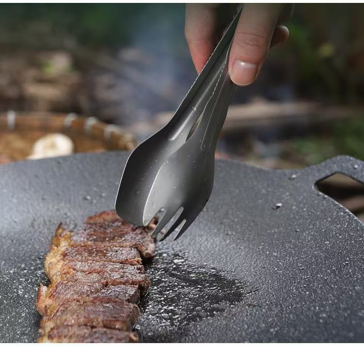 Titanium Alloy Detachable Camping Cutlery Set (3-piece)