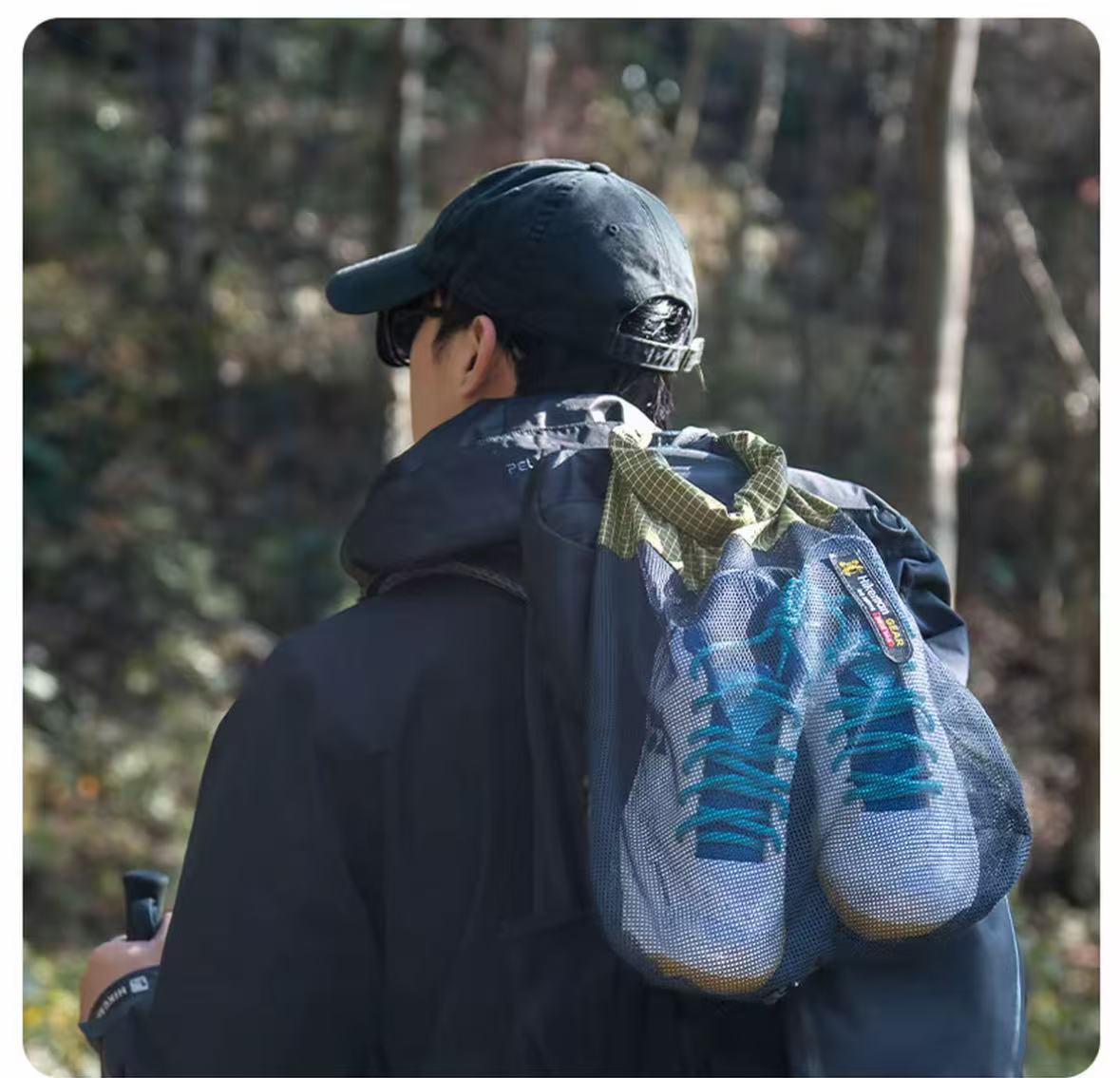 Outdoor Camping Hiking Breathable Mesh Shoe Storage Bag