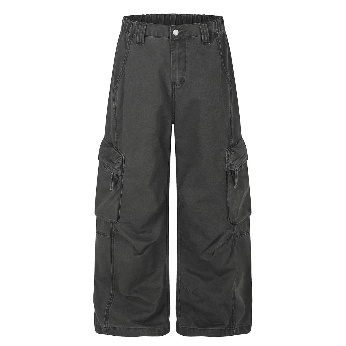 American retro distressed deconstructed loose multi-pocket cargo pants