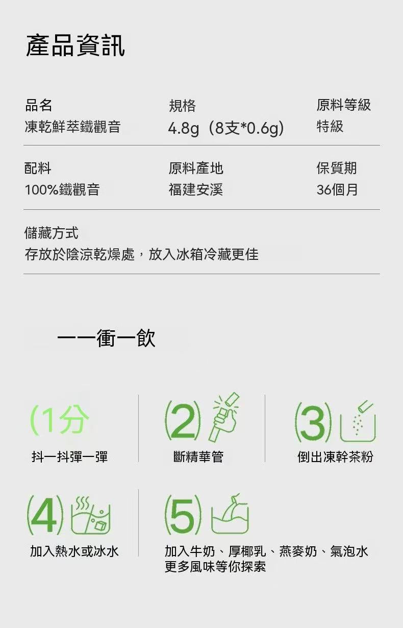 Dudupanda 凍乾鮮萃鐵觀音茶粉