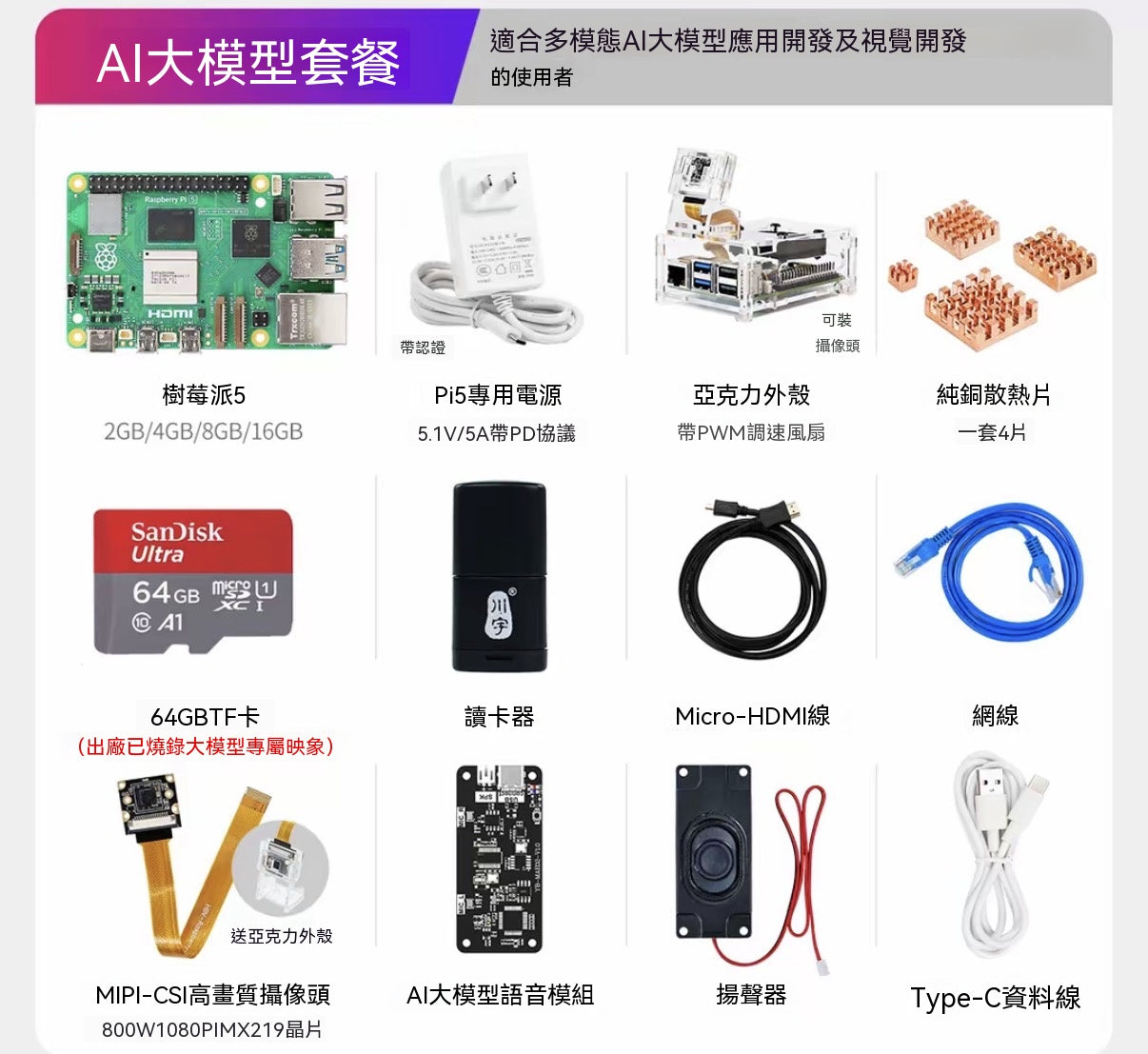 Raspberry Pi 5 開發板全系列套裝