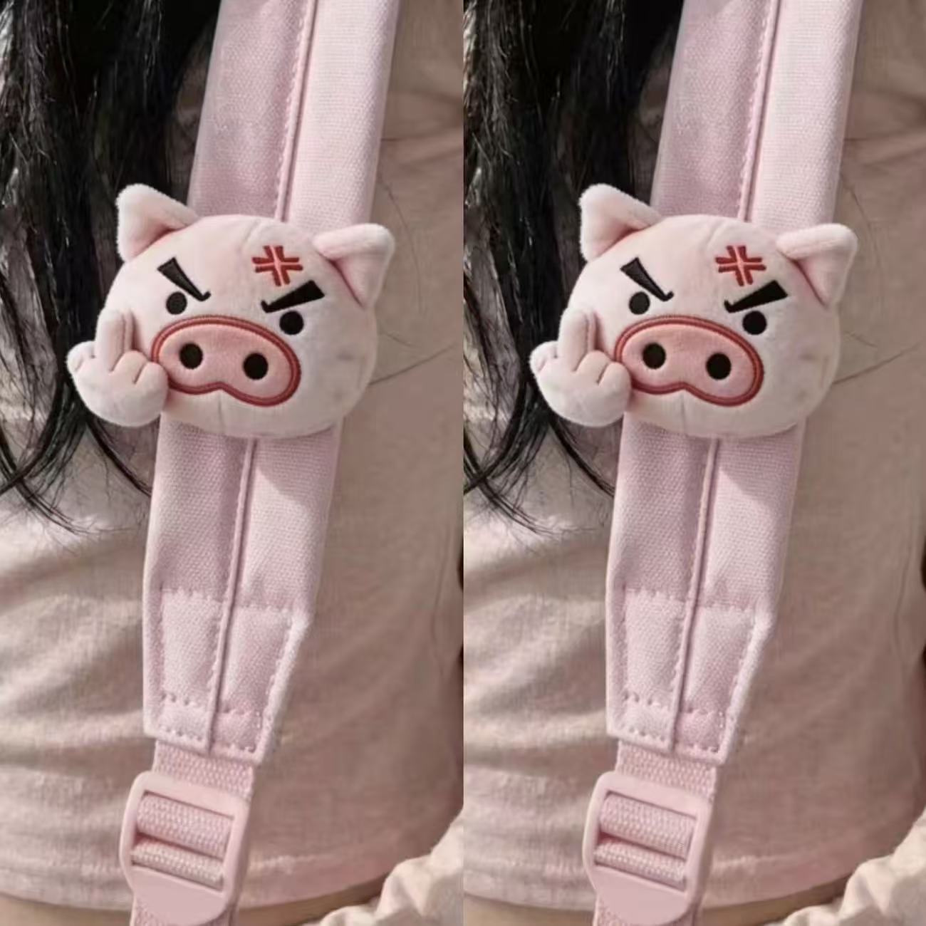 （素質豬🐷）憤怒中指小豬毛絨掛件
