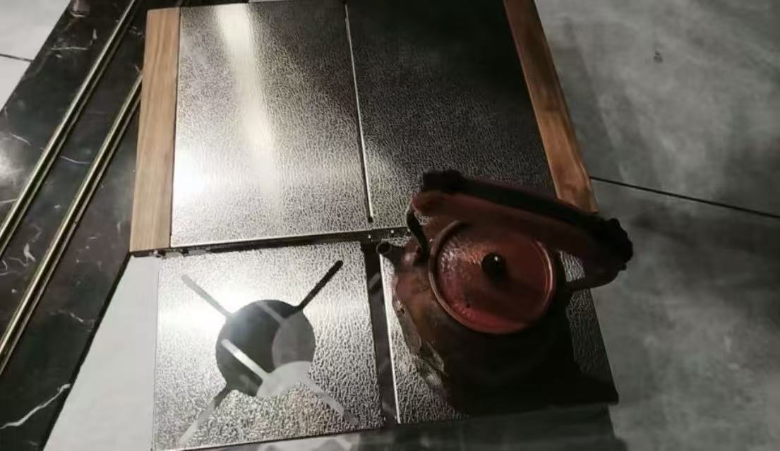 不鏽鋼壓花折疊桌（蜘蛛爐邊桌）