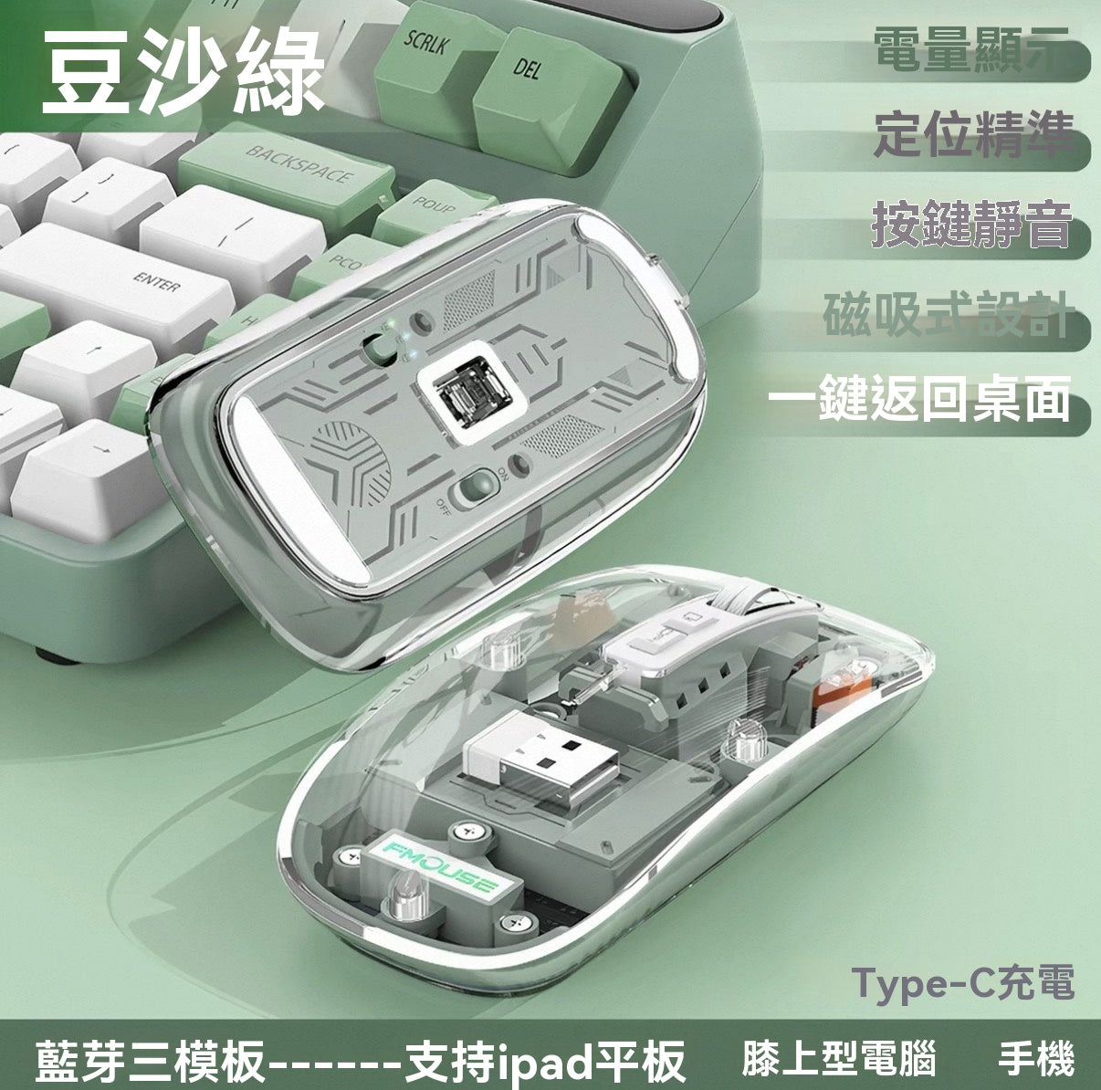 透明三模辦公滑鼠