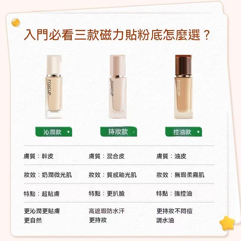 FOXCUP Magnetic Patch Foundation | Suitable for All Skin Types, 24H Long-Lasting Coverage