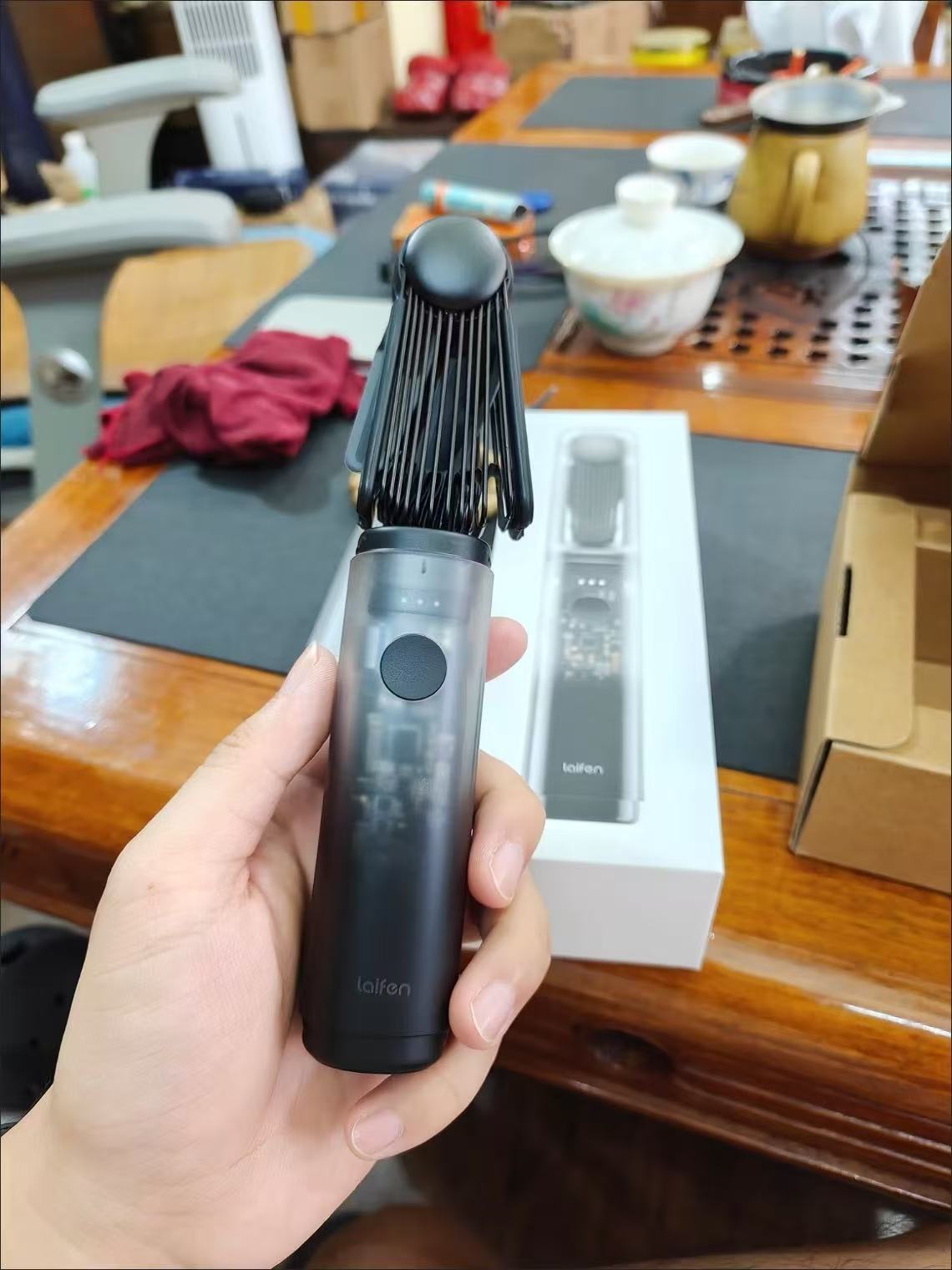 新款！折疊小風扇 AirFold 自然寬域大風 可拆卸軟膠包裹透明探索版