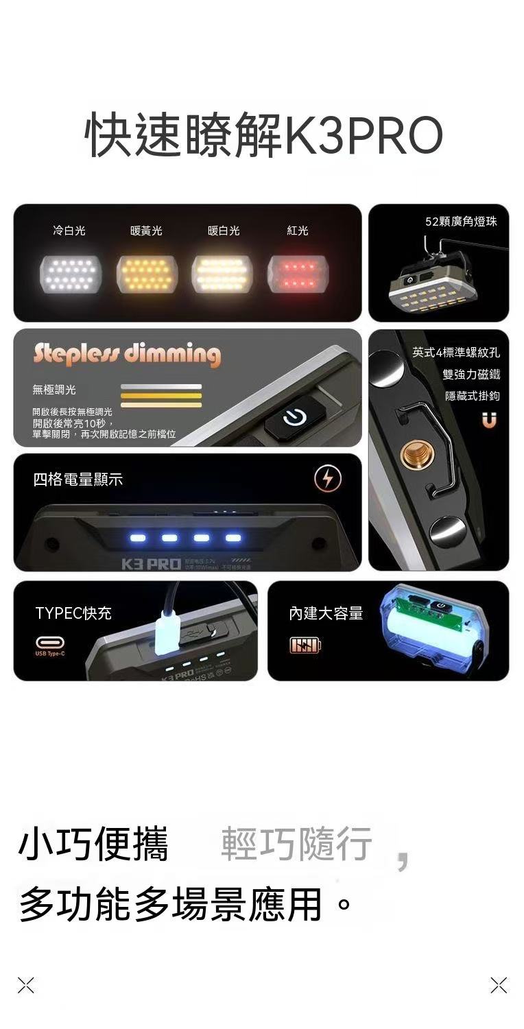 Outdoor Camping Emergency Light with Ultra-Long Function and Battery Life