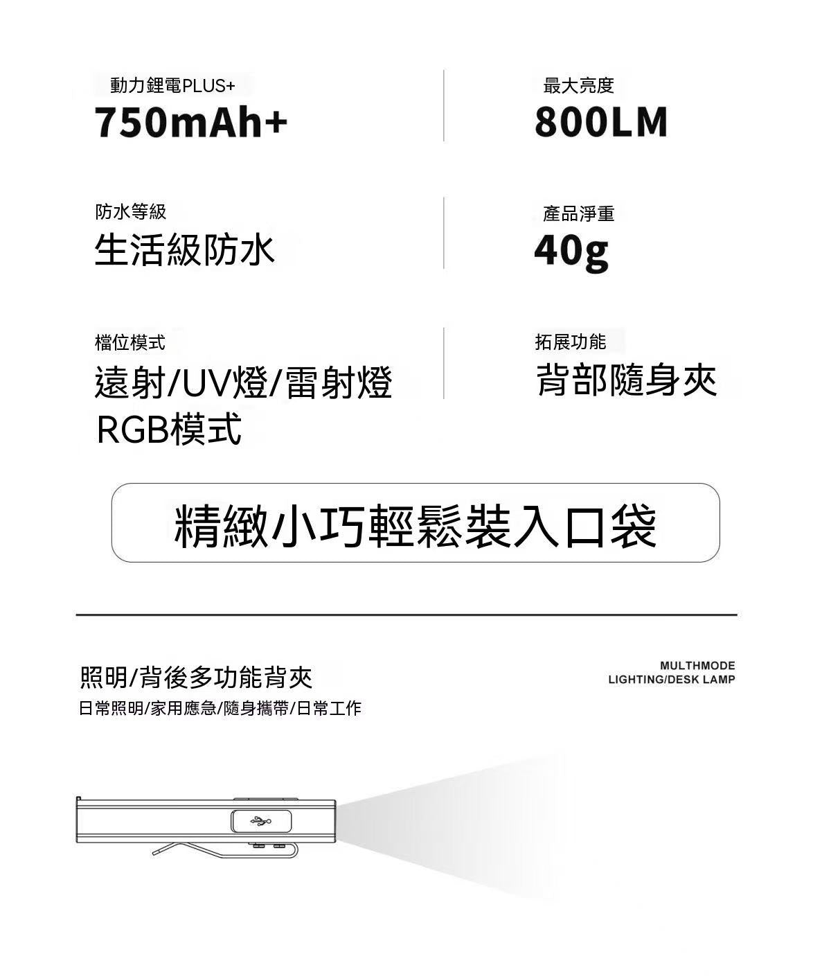 Multifunctional flashlight UV detection multi-light source outdoor lighting maintenance