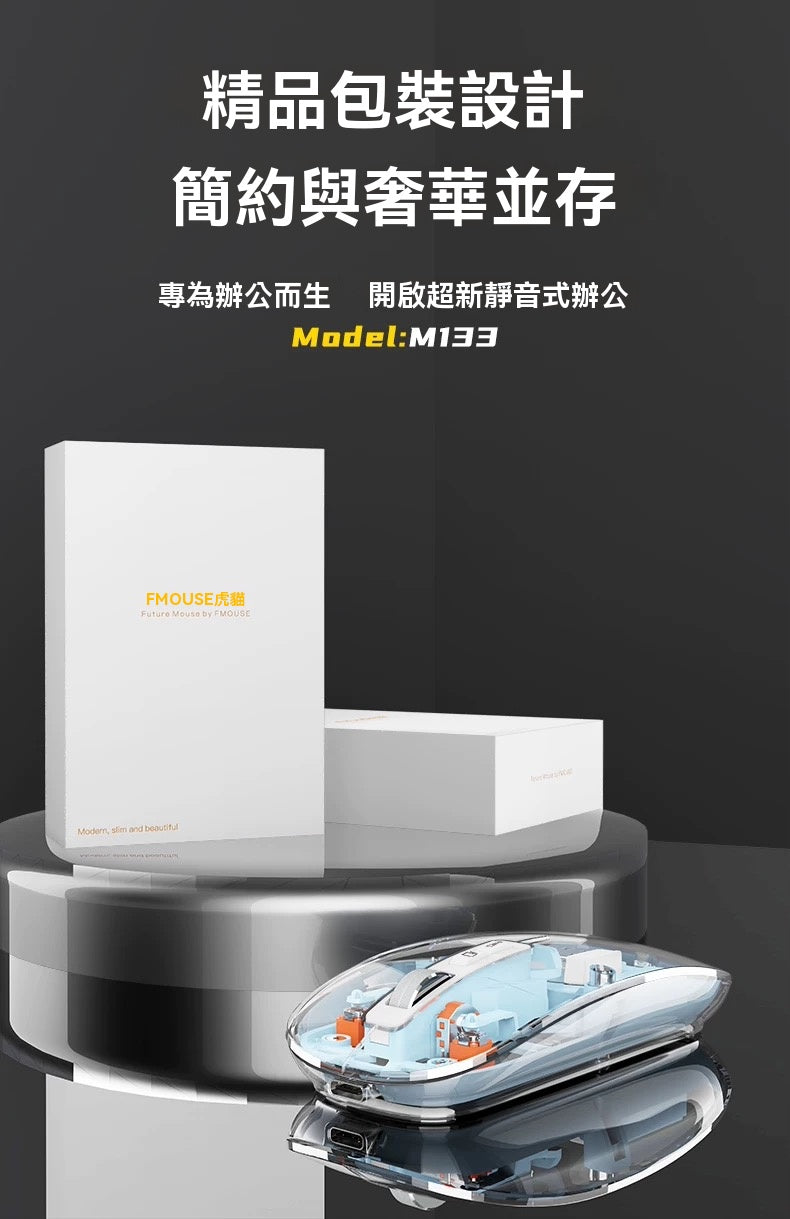 透明三模辦公滑鼠
