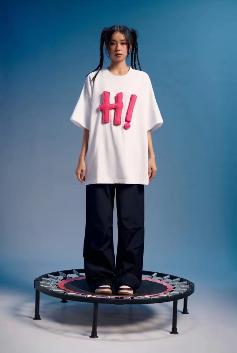 3D H! Cotton-padded short-sleeved T-shirt