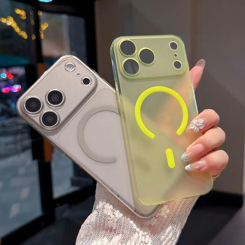 適用iphone超薄冰霧磨砂磁吸手機殼