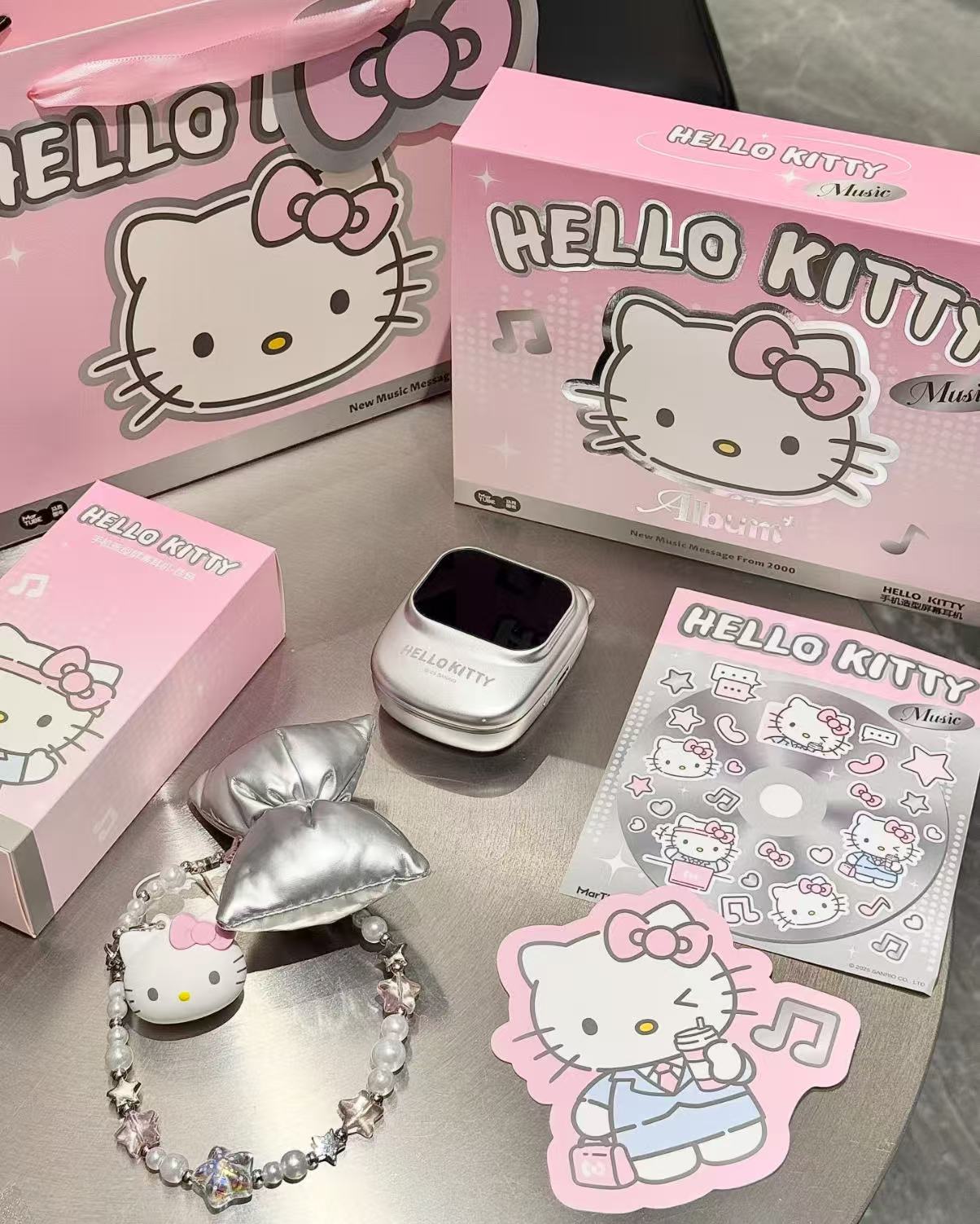 Hello Kitty Phone-Shaped Screen Bluetooth Earbuds