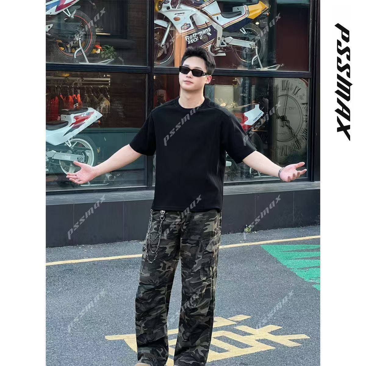 [Shujixian] Men's Versatile Structured Casual Short-Sleeved T-Shirt for Plus-Size Men