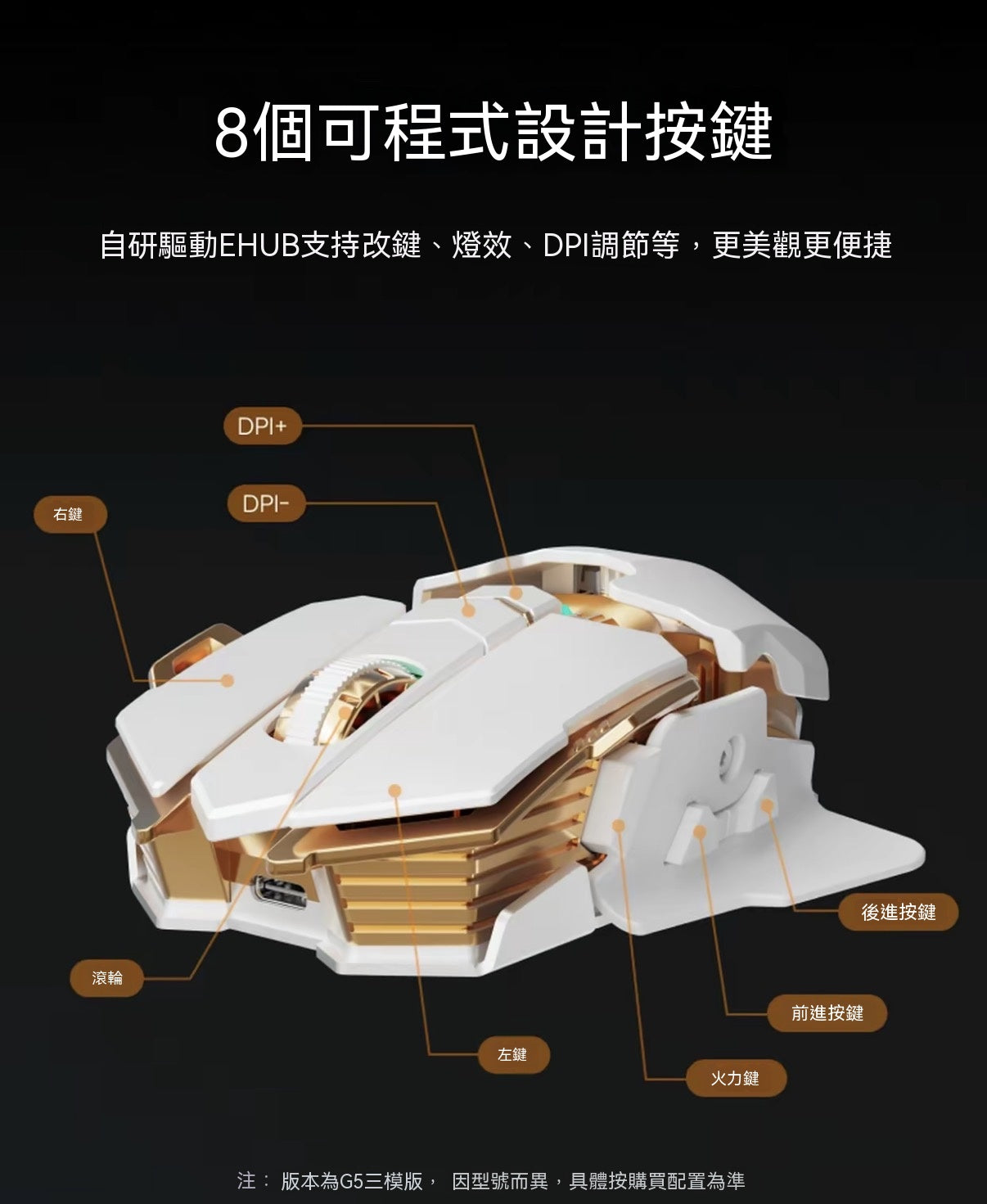 G5 Adjustable Metal Mechanical Gaming Mouse