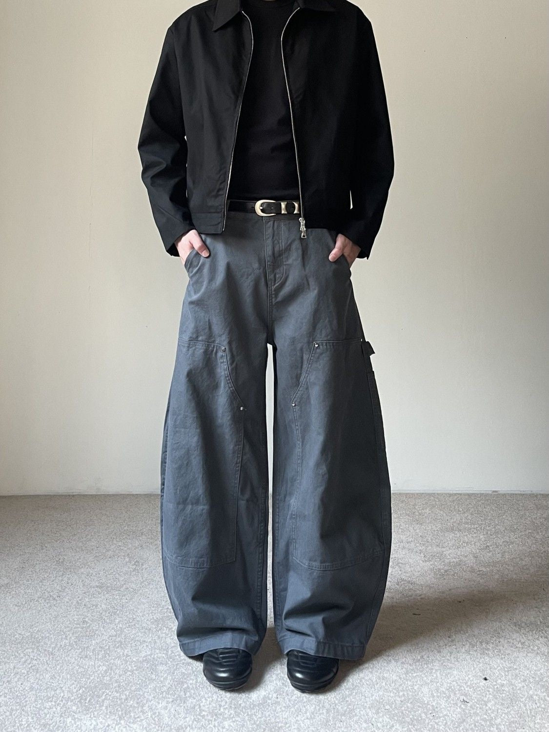Men's Vintage Washed Distressed Logger Work Pants