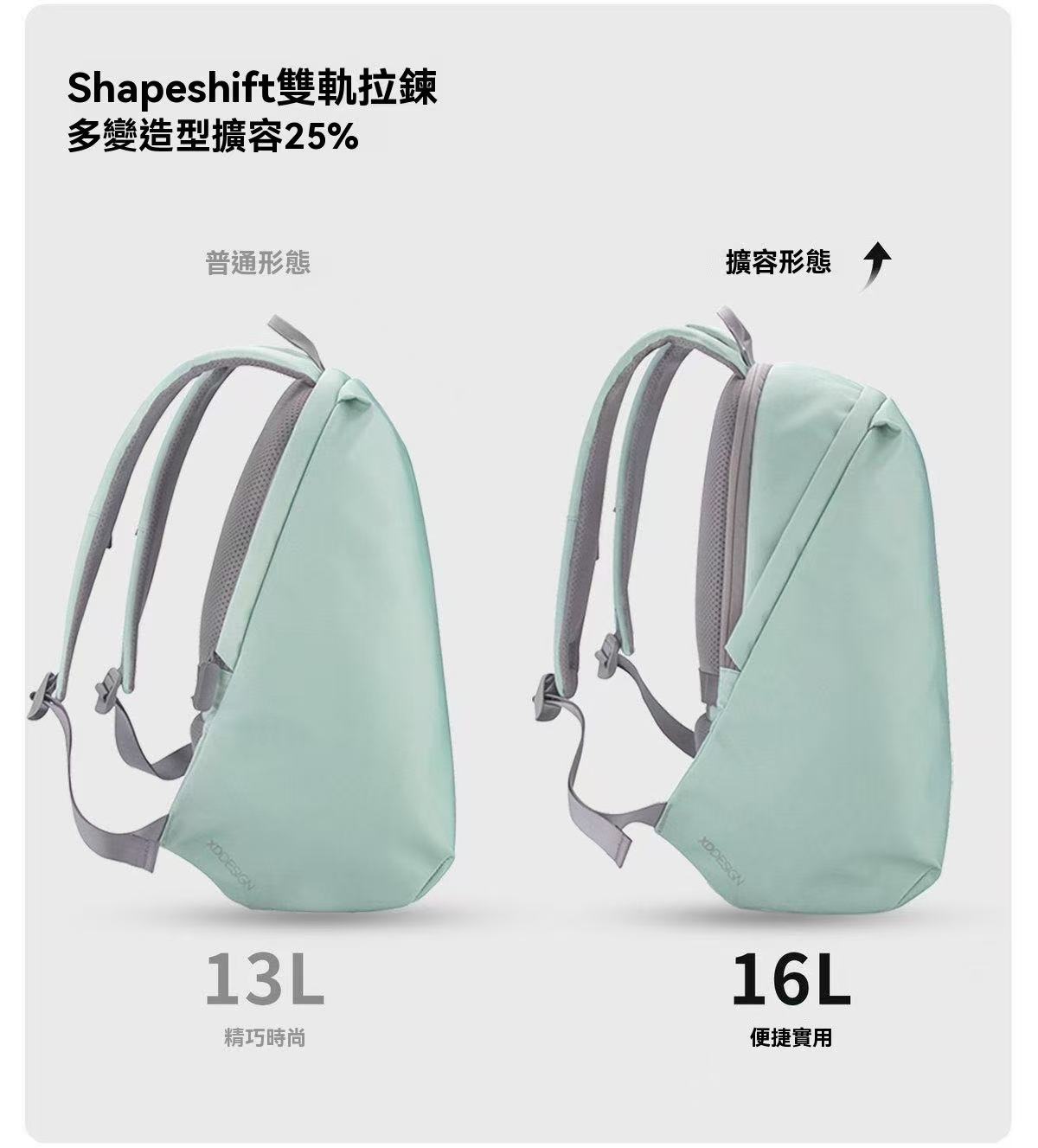 戶外旅遊徒步放盜雲感包 無界可擴容多功能揹包