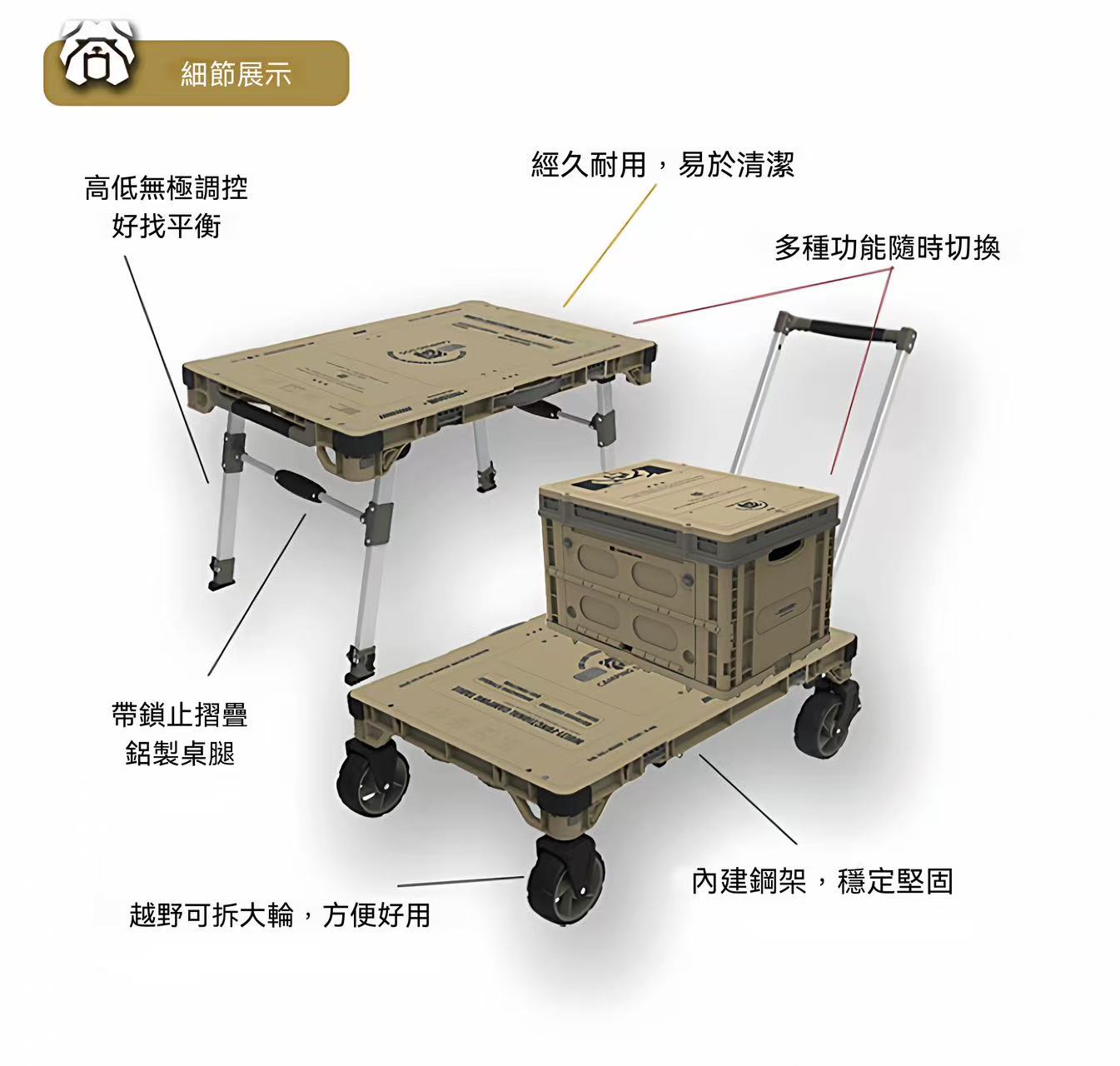 Freedom Series Outdoor Folding Utility Cart