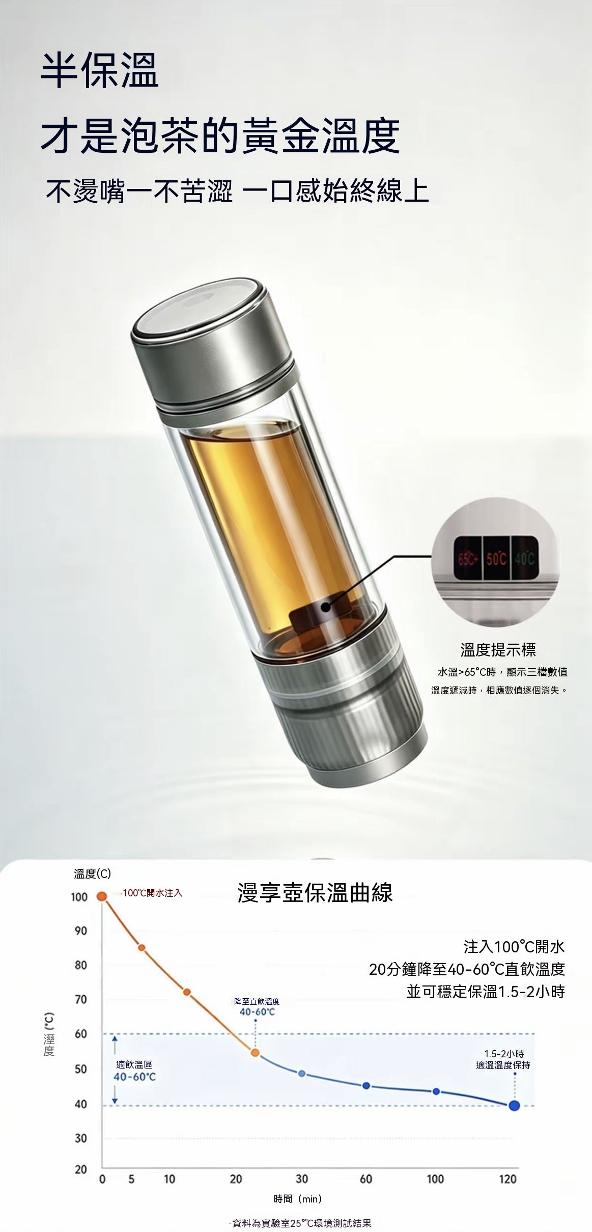 Semi-Insulated Black Tech True Tea-Water Separation Cup