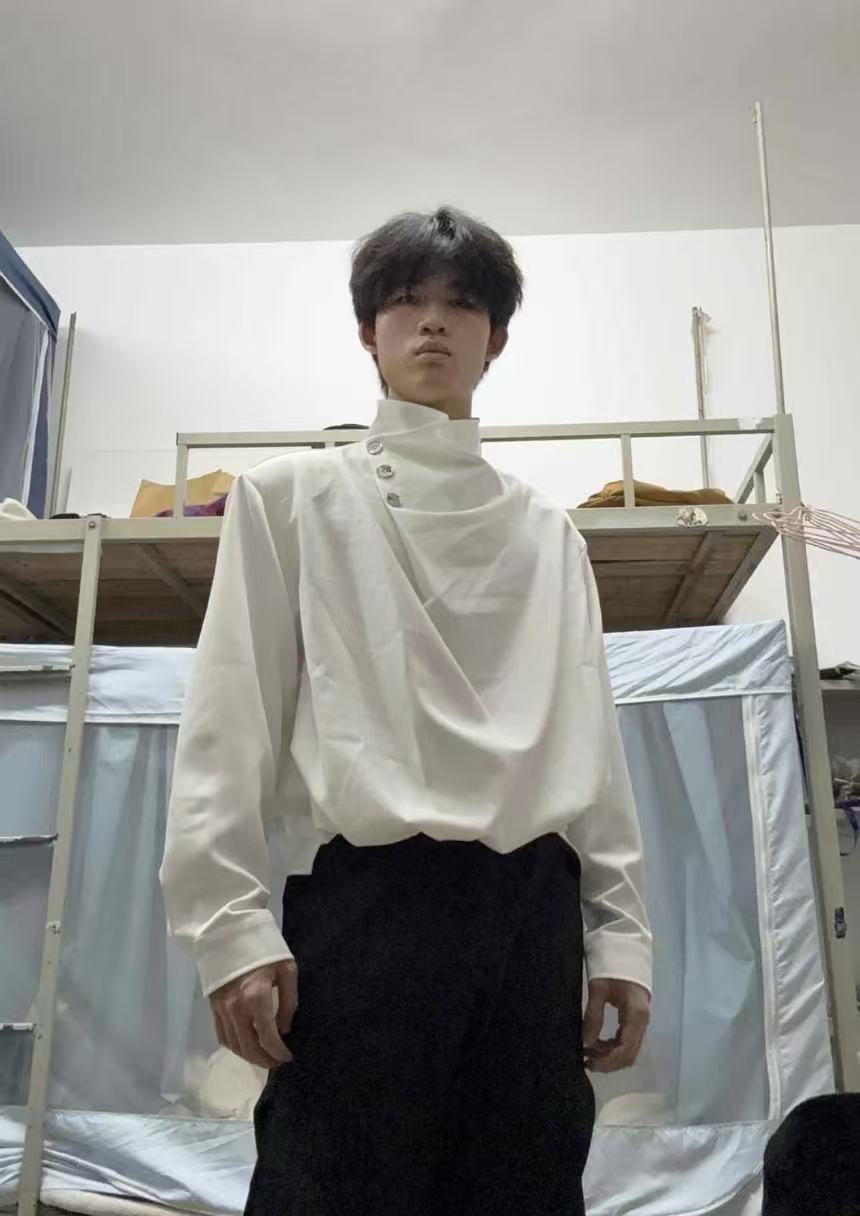 Original Niche Irregular Multi-Button Scarf-Collar Shirt (Yuta Okkotsu Cosplay)