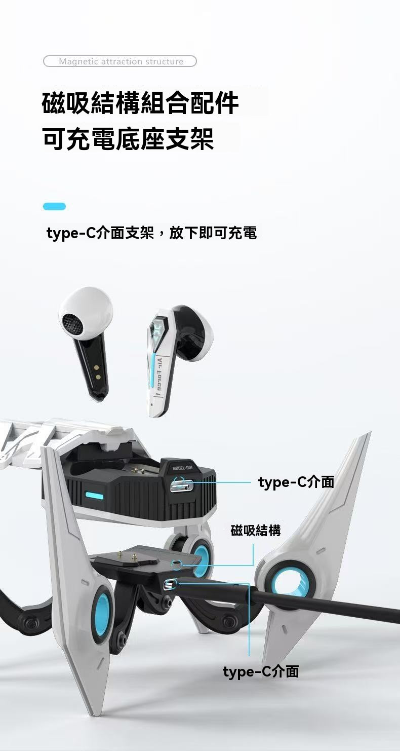 Mecha-style Bluetooth headphones