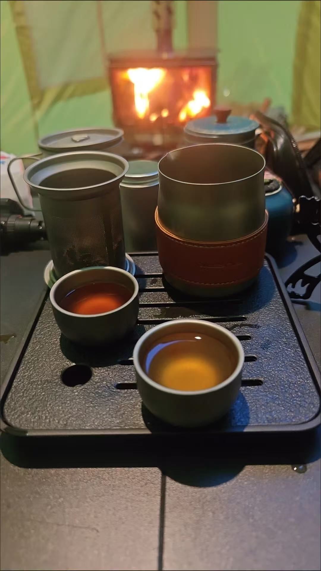 露營便攜式泡茶壺套組