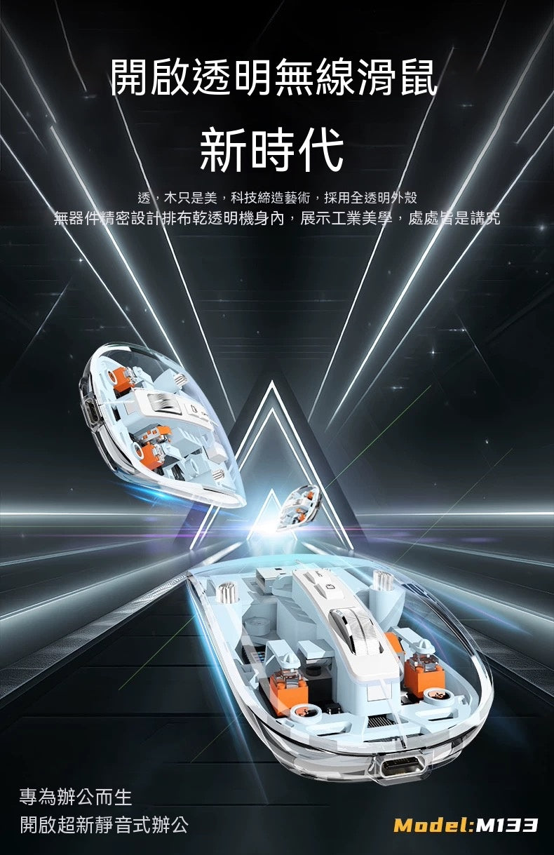 透明三模辦公滑鼠