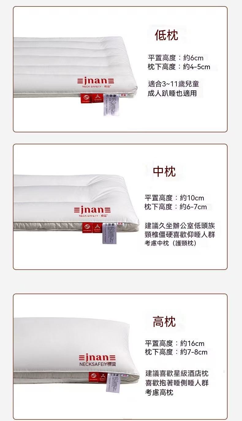 頸安｜純棉三防低枕護頸枕