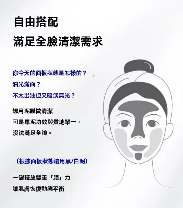 新款淨顏雙色清潔泥膜