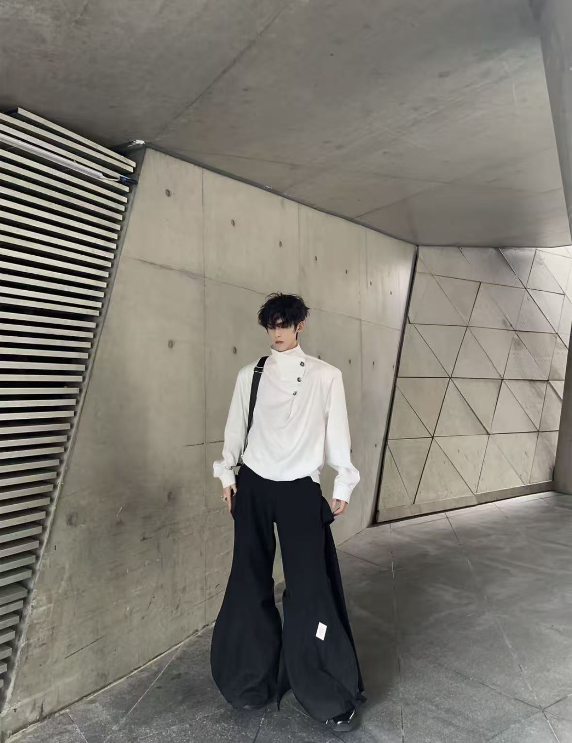 Original Niche Irregular Multi-Button Scarf-Collar Shirt (Yuta Okkotsu Cosplay)