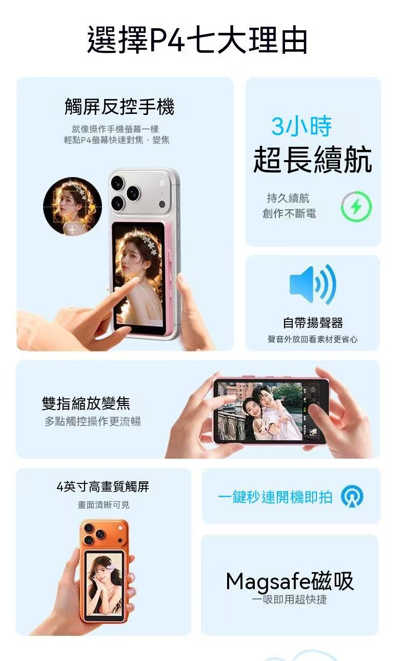 SHIMBOL拍拍寶 P4 磁吸自拍螢幕