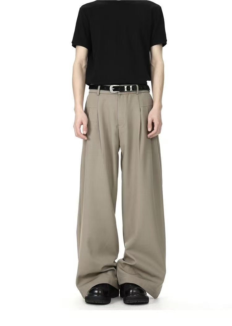 Summer Sophisticated Draping 3D Old Money Style Loose Versatile Suit Trousers
