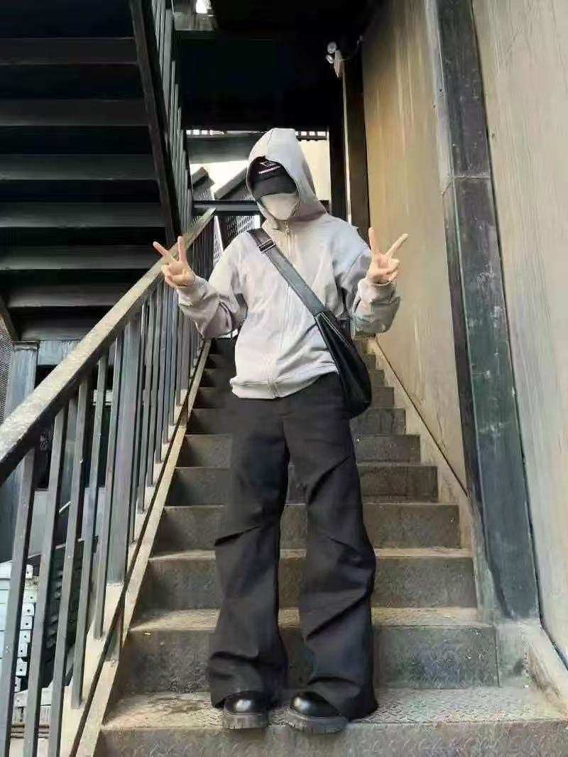 美式高街結構感微喇西褲