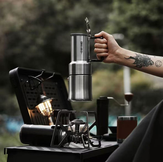 Outdoor Stainless Steel Pour-Over Espresso Extraction Set