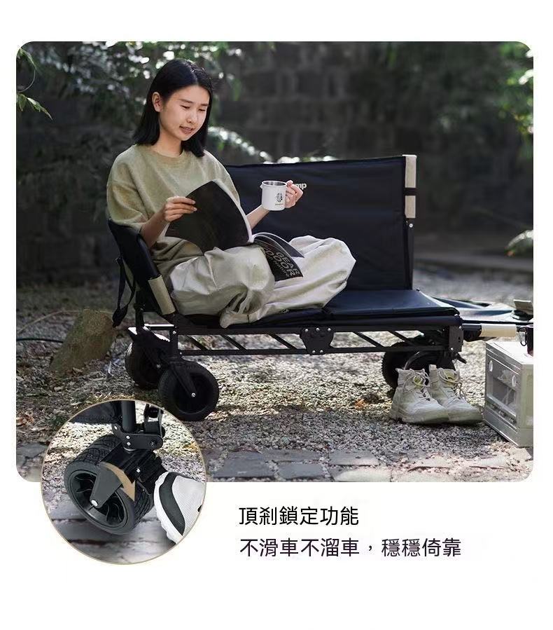 Outdoor camping cart foldable outdoor camping trolley movable seat