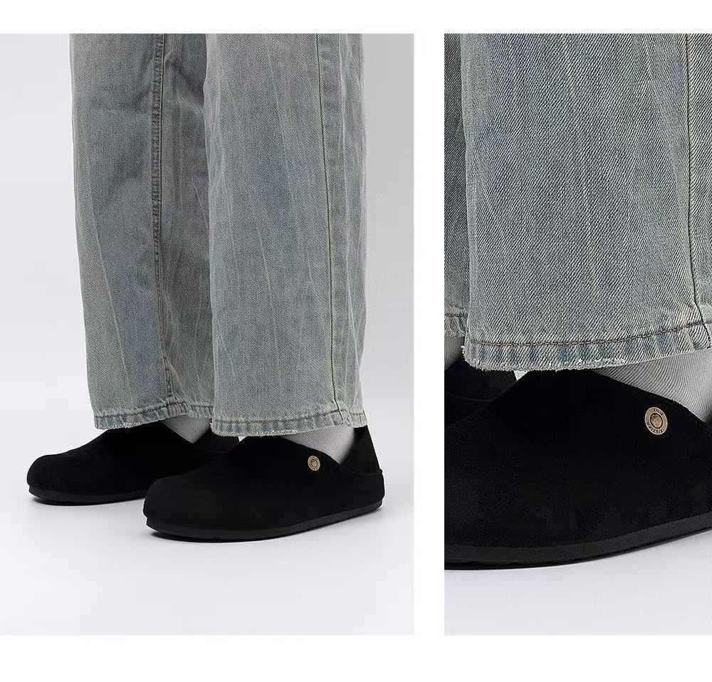Vintage Round-Toe Birkenstock-Style Backless Clogs with Convertible Heel Strap